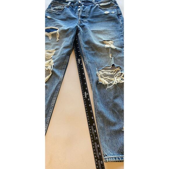 Gap Jeans Womens Size 6/ 28P Distressed Denim Cheeky Straight Hi-Rise Button Fly - Picture 9 of 9